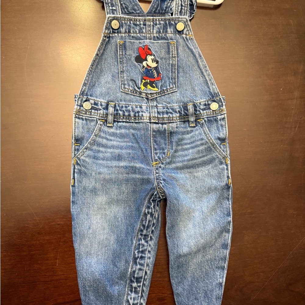 GAP Denim Overalls with Minnie Mouse Patch - Blue